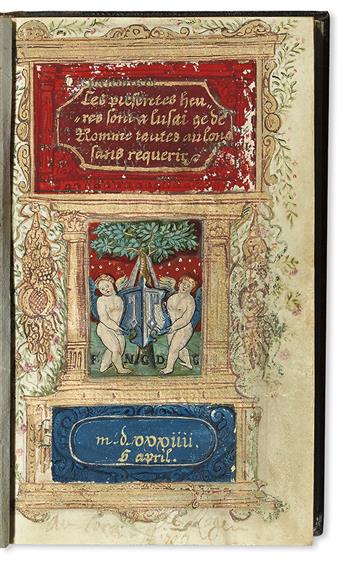 CATHOLIC LITURGY.  Ces presentes heures sont a lusaige de Romme toutes au long de requerir.  Printed on vellum. 1534